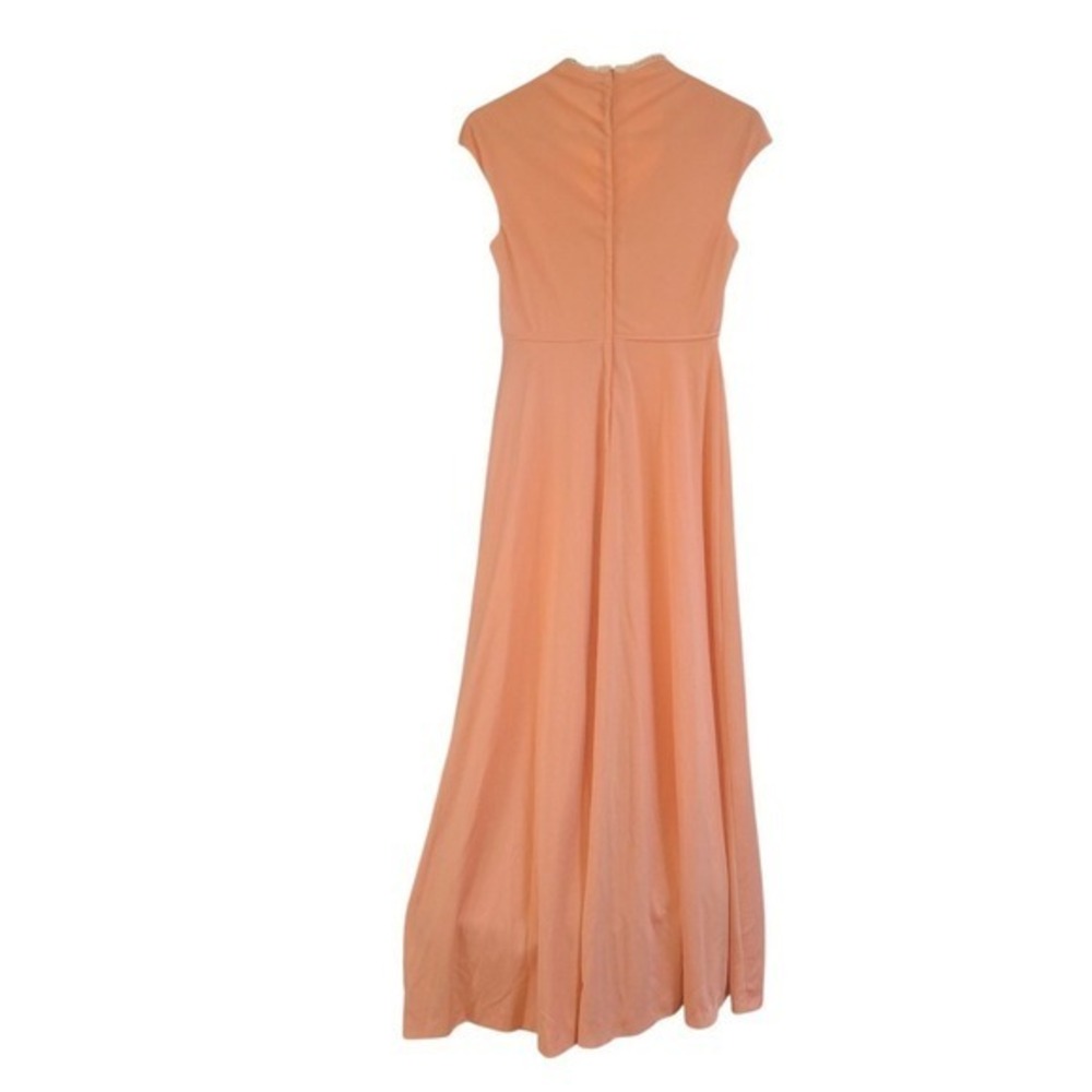 Handmade Vintage Quintessential 70s peach empire maxi dress Size S - Picture 5 of 6